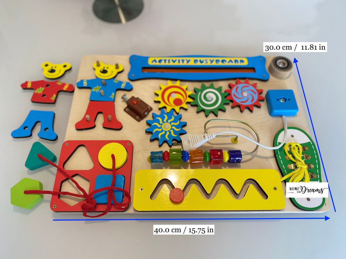 Jouet Montessori Camion à Vis - Planche D'activité Bois Avec Tournevis Et Interrupteur LED Pour Tout-petits