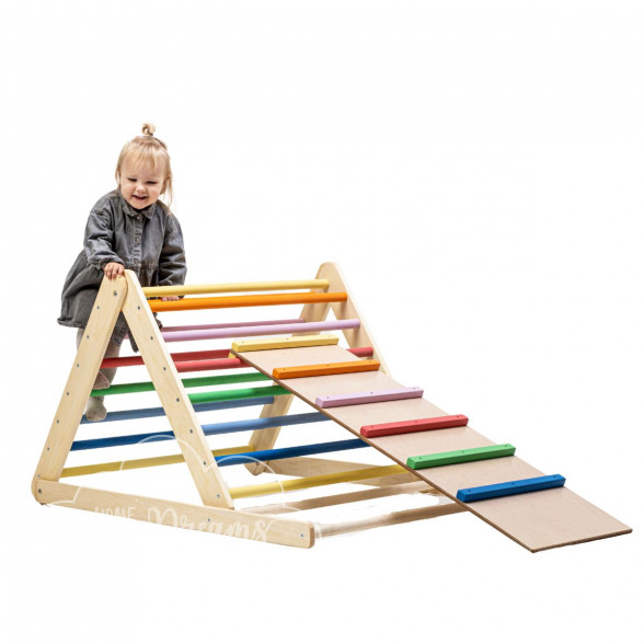 Triangolo pikler, triangolo a gradini, scala rampicante per bambini, triangolo per bambini piccoli, triangolo con rampa