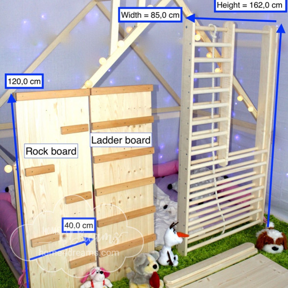 A climbing ladder for toddlers in a disassembled form