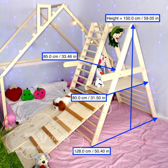 Dimensions of a climbing ladder and its accesories