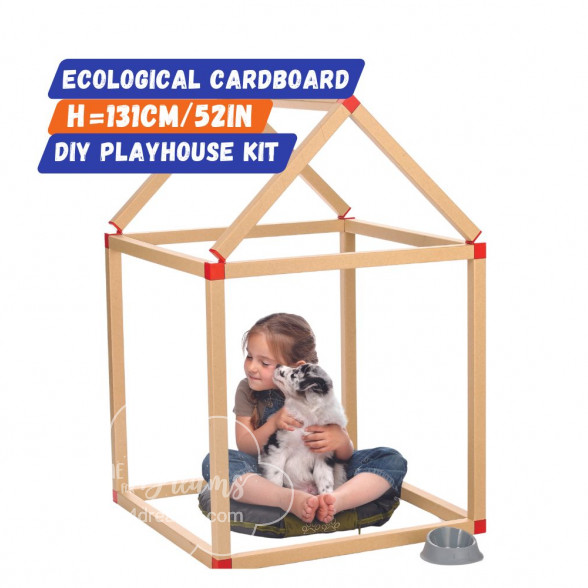 Toddler Playhouse made from ecological cardboard H = 131cm