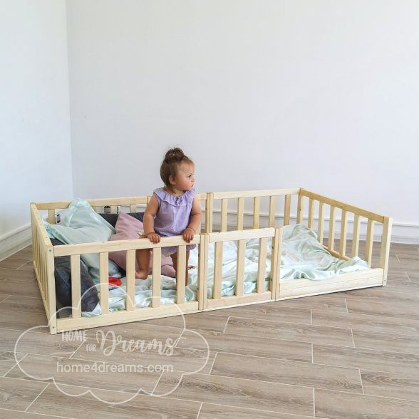 Cama de piso para niños pequeños H4D-45 (elija listones)