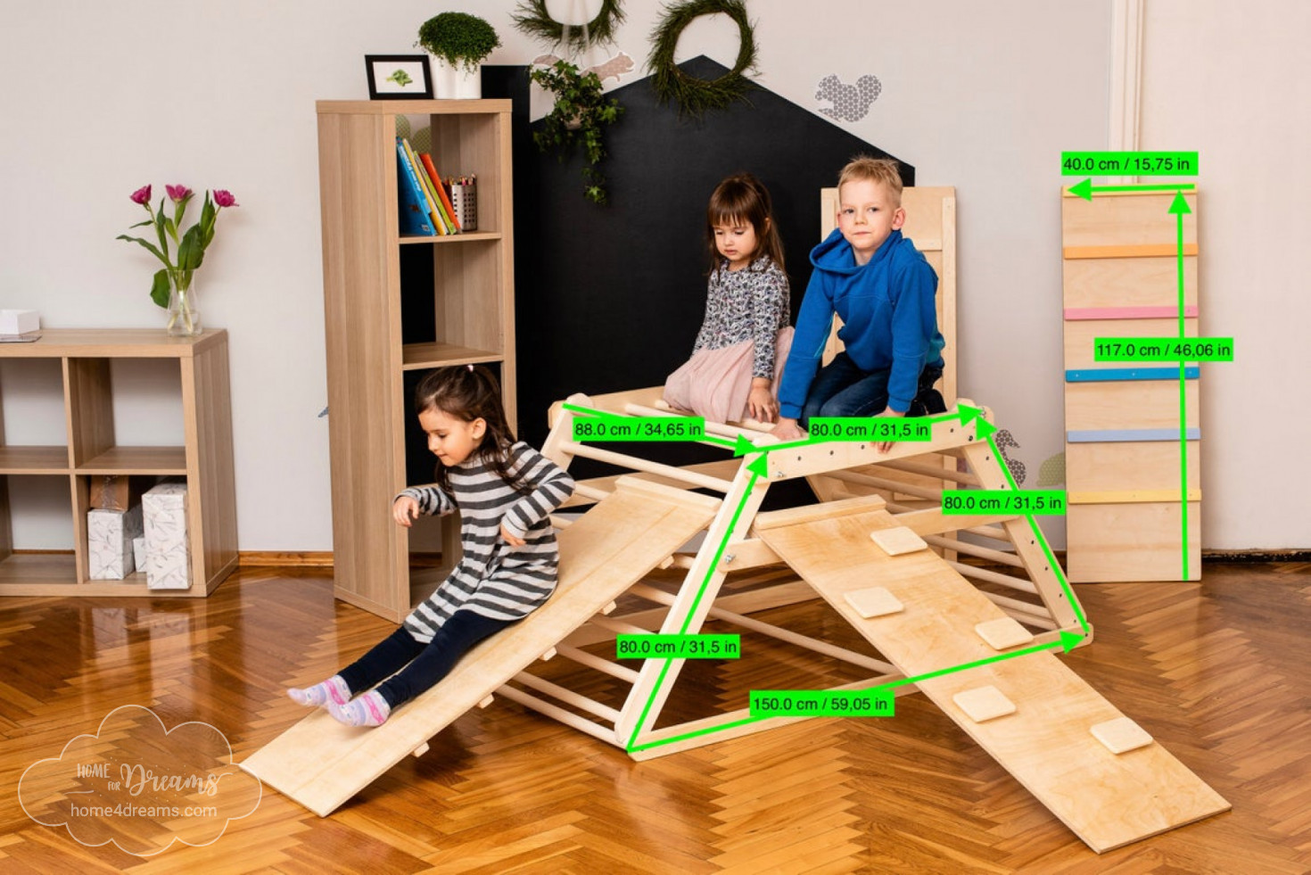 NOBSI Montessori Stabile Triangolo da arrampicata con scivolo /& Climber con scivolo per bambini Attrezzature da gioco per interni e arrampicata per bambini a partire da 1 anno