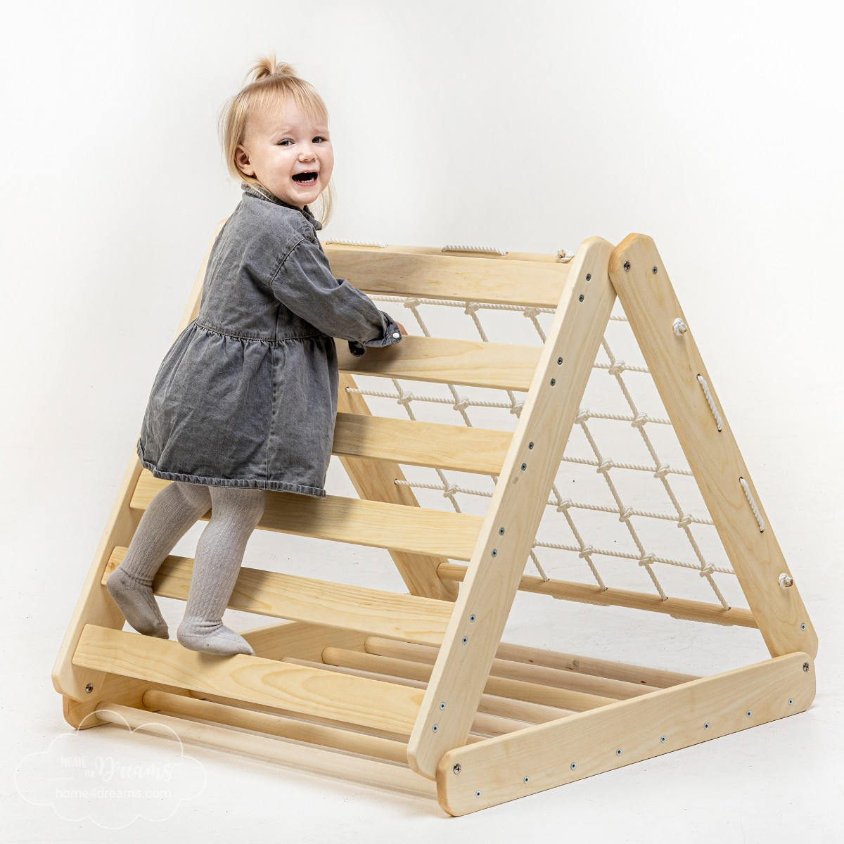 Kletterdreieck aus Holz faltbares KletterDreieck für Kinder und Baby 3-6 Jahre 