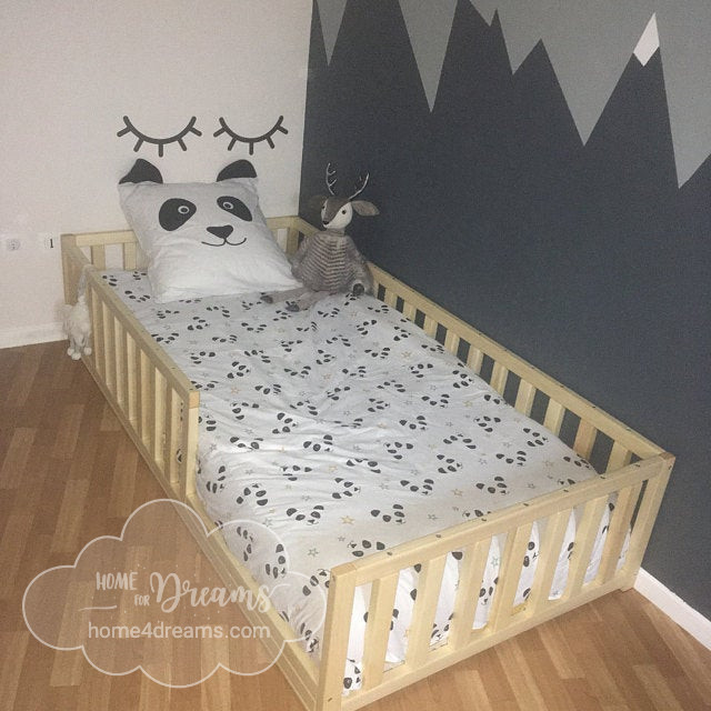Painted Toddler Bed Nursery Crib, Queen Size Kid Bed Frame
