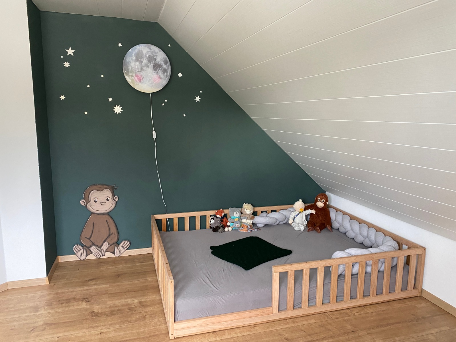 Painted toddler bed , Nursery crib ,childrens beds, kids beds, wood bed